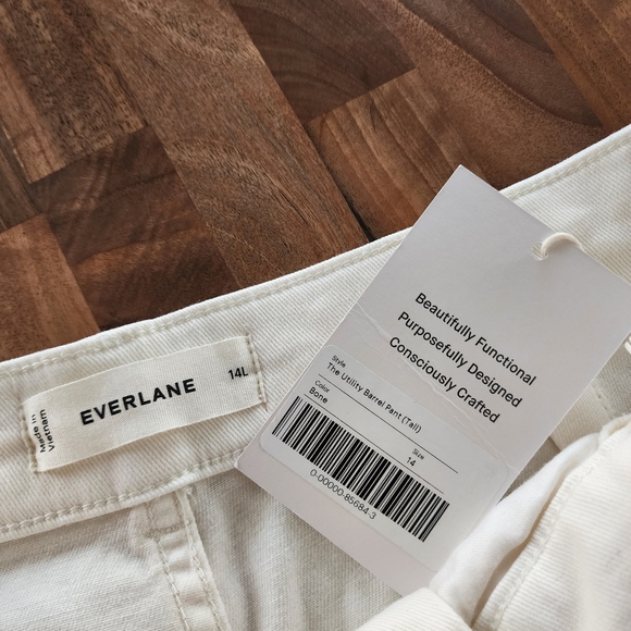 Everlane The Utility Barrel Pant in Bone Size 14 Tall NWT - Picture 13 of 13
